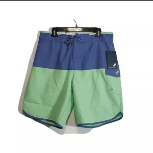 Trunks Swim Surf Co Bernardo Shorts Men's Size Large , Green Blue Quick Dry, New